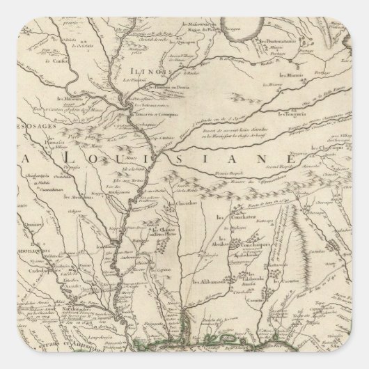 Mississippi-Fluss Quadratischer Aufkleber (Vorderseite)