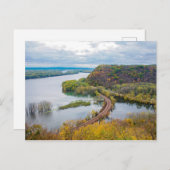 Mississippi Fluss und bewaldete Bluffs Postcard Postkarte (Vorne/Hinten)