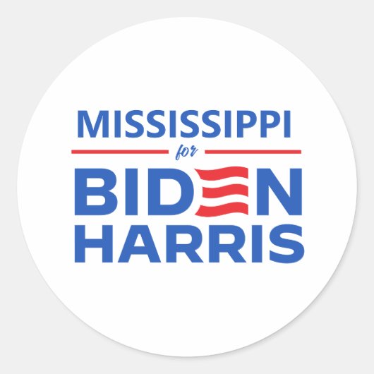 Mississippi für Biden Harris Runder Aufkleber (Vorderseite)