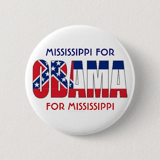 MISSISSIPPI FÜR OBAMA-Knopf Button (Vorderseite)