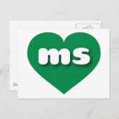 Mississippi grünes Herz - I Liebe ms Postkarte (Vorne/Hinten)
