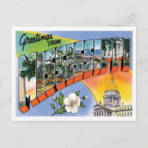 Mississippi Grüße aus den US-Bundesstaaten Postkarte