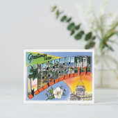 Mississippi-Grüße von US-Staaten Postkarte (Stehend Vorderseite)