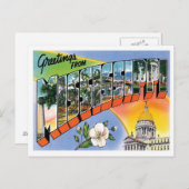 Mississippi-Grüße von US-Staaten Postkarte (Vorne/Hinten)