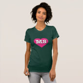 Mississippi Hot Pink Heart - I Liebe MS T-Shirt (Vorne ganz)