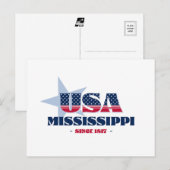 Mississippi in roter, weißer und blauer Postkarte (Vorne/Hinten)
