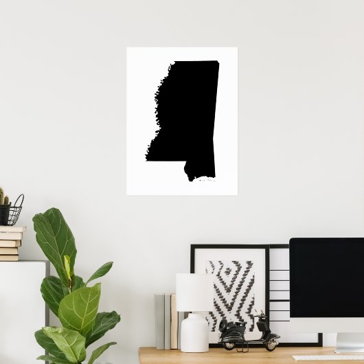 Mississippi in Schwarz und Weiß Poster (Heimbüro)