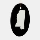 Mississippi in Weiß und Schwarz Keramik Ornament (Rechts)
