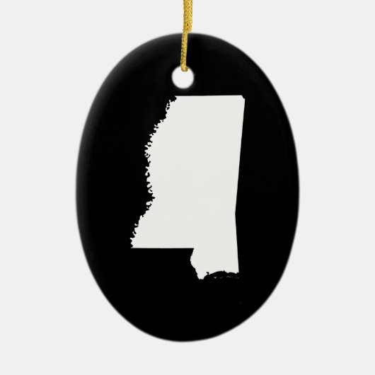 Mississippi in Weiß und Schwarz Keramik Ornament (Vorne)