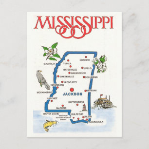 Mississippi-Karte  Postkarte