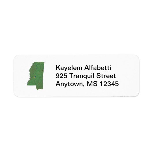 Mississippi Karte Rücksendeadresse (Vorne)