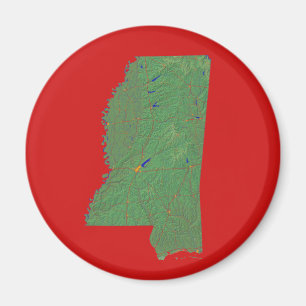 Mississippi-Karten-Magnet Magnet