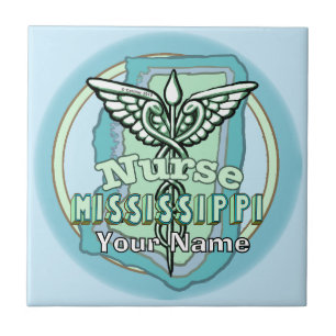 Mississippi Krankenschwester Caduceus Kachel
