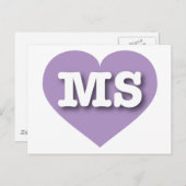 Mississippi Lavender Heart - I Liebe MS Postkarte (Vorne/Hinten)