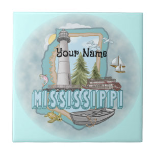 Mississippi Leuchtturm Kachel