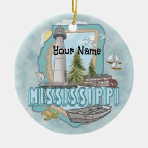 Mississippi-Leuchtturm-Ornament Keramik Ornament