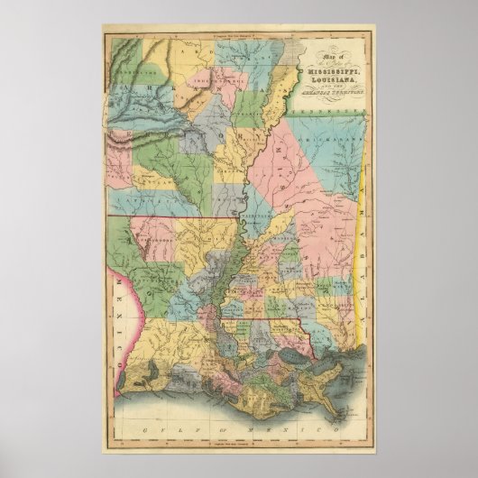 Mississippi, Louisiana, Arkansas Poster (Vorne)