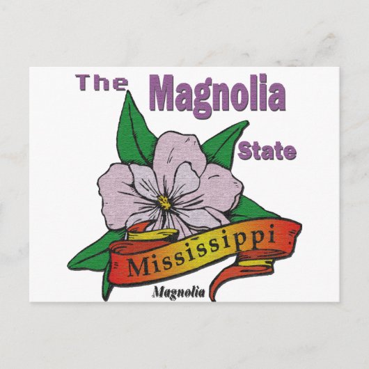 Mississippi Magnolia Staat Blume Postkarte (Vorderseite)
