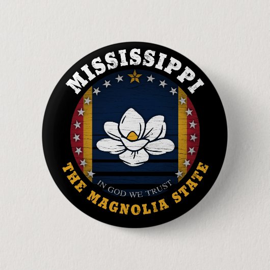 MISSISSIPPI MAGNOLIA STAAT FLAG BUTTON (Vorderseite)