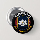 MISSISSIPPI MAGNOLIA STAAT FLAG BUTTON (Vorne & Hinten)