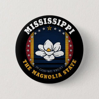 MISSISSIPPI MAGNOLIA STAAT FLAG BUTTON
