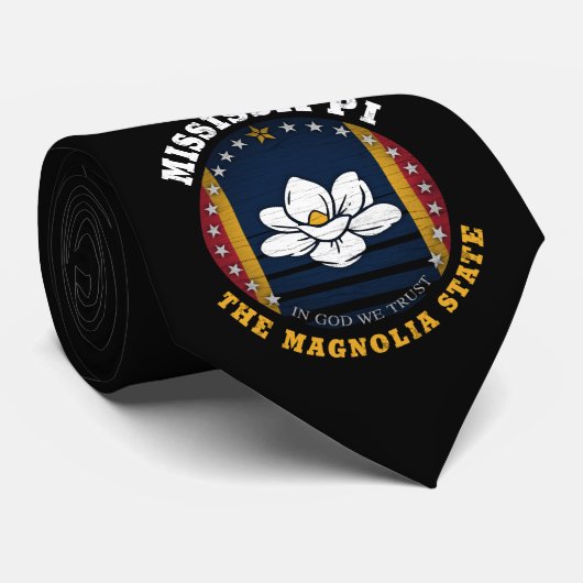 MISSISSIPPI MAGNOLIA STAAT FLAG KRAWATTE (Gerollt)