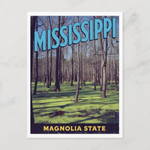 Mississippi Magnolie Staat Bayou Sumpf Postkarte