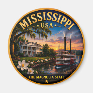 Mississippi Magnolie Urlaubserinnerungen 🟡 Magnet