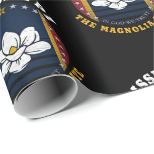 MISSISSIPPI MAGNOLIENSTAATENFLAGGE GESCHENKPAPIER