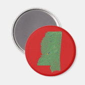 Mississippi Map Magnet (Vorderseite/Rückseite)