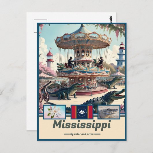Mississippi Marvels & Motto Postkarte (Vorne/Hinten)