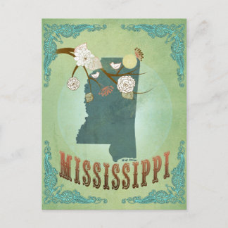 Mississippi Moderne Vintage Staat Karte - Grün