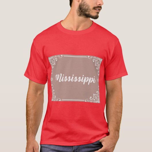 Mississippi Monogram Boho Style Pastel Pink T-Shirt (Vorderseite)