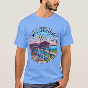 Mississippi MS illustrierte Abzeichen Retro Vintag T-Shirt