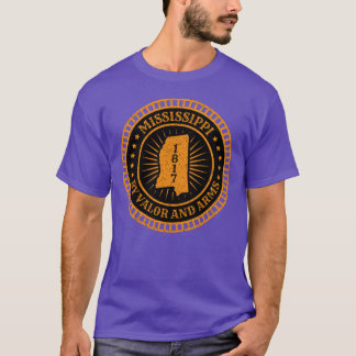 Mississippi MS Karte Slogan Motto Durch Tapferkeit T-Shirt