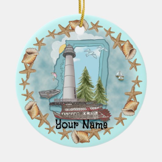 Mississippi Muscheln Leuchtturm Ornament (Vorne)