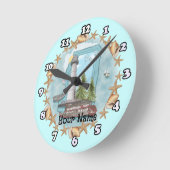 Mississippi Muscheln Leuchtturm Runde Wanduhr (Winkel)
