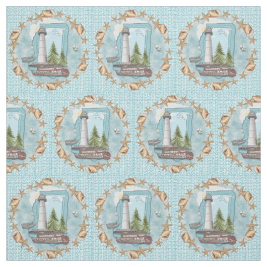 Mississippi Muscheln Leuchtturm Stoff (Muster)