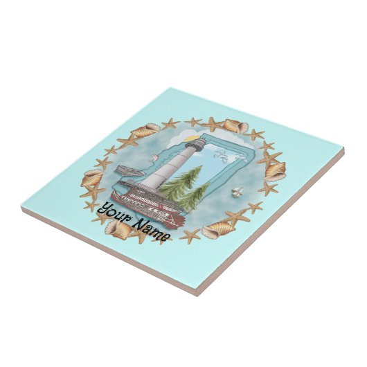 Mississippi Muscheln Lighthouse Tile Fliese (Seite)
