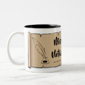 Mississippi Notary Public Scroll Feather Quill Zweifarbige Tasse (Links)