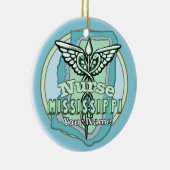 Mississippi Nurse Caduceus  Keramik Ornament (Rechts)