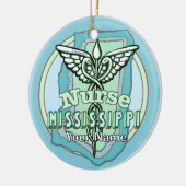 Mississippi Nurse Caduceus  Keramik Ornament (Links)