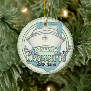 Mississippi Nurse Keramik Ornament