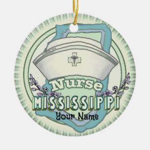 Mississippi Nurse Keramik Ornament