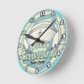 Mississippi Nurse Runde Wanduhr (Winkel)