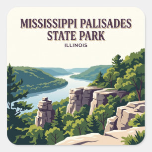 Mississippi Palisades State Park Savanne Illinois Quadratischer Aufkleber