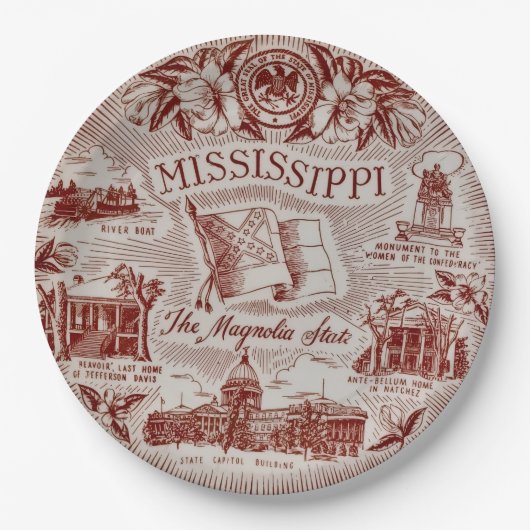 Mississippi-Party-Teller Pappteller (Vorderseite)