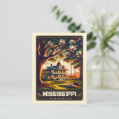 Mississippi | Patriotischer Geist Vintag Postkarte (Stehend Vorderseite)