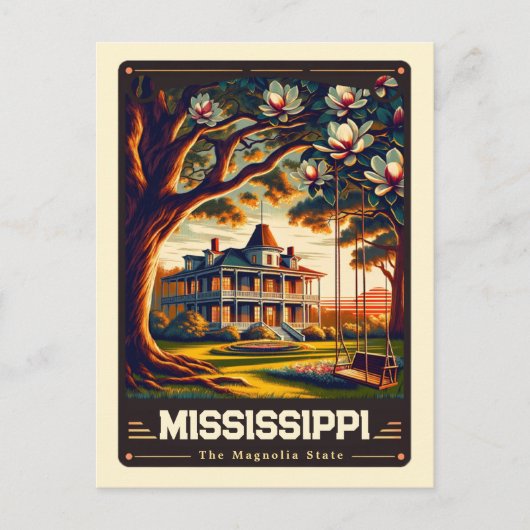 Mississippi | Patriotischer Geist Vintag Postkarte (Vorderseite)