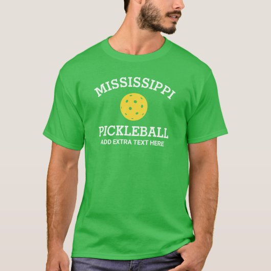 Mississippi Pickleball Club Partner Name Custom T-Shirt (Vorderseite)